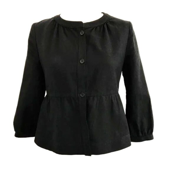 Banana Republic | Fitted Peplum Blazer in Black | XS - Picture 1 of 8